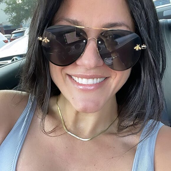 Neiman Marcus Women\'s Buzzed Bee Charm 60mm Aviator Sunglasses main image 4